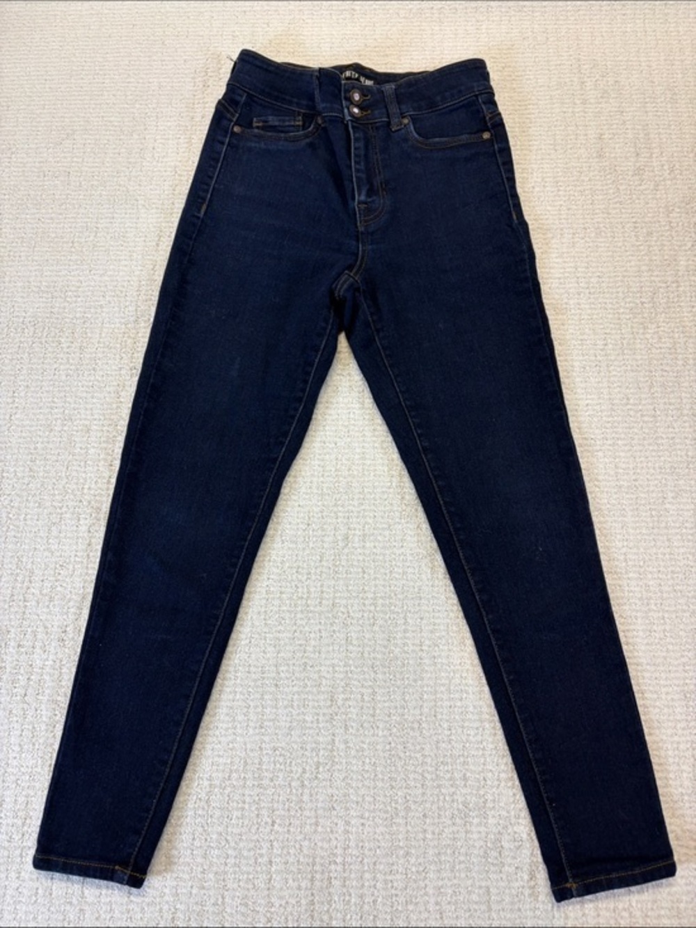 Faith Jeans Dark Wash Skinny Jeans High Rise Double Button Stretch Women size 6